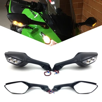 Motosiklet Dikiz Dikiz Yan Aynalar İçin LED Dönüş Sinyali İşık ile Kawasaki Ninja400 NİNJA400 NİNJA 400 2018-2022