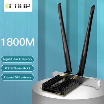 PCIE X1 Kablosuz Ağ Kartı Gigabit 1800M WiFi6 Masaüstü Bluetooth 5.2 WiFi 6 Kart Adaptörü Bluetooth5. 2 Çift Bant 2.4 G / 5G