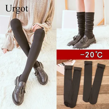 Urgot 1 Çift Artı Kadife Çorap kadın Uzun Tüp Sonbahar Kış Pamuk Alt Kalınlaşmak Moda Pop Kadın Kızlar Sıcak Ins Gelgit Çorap