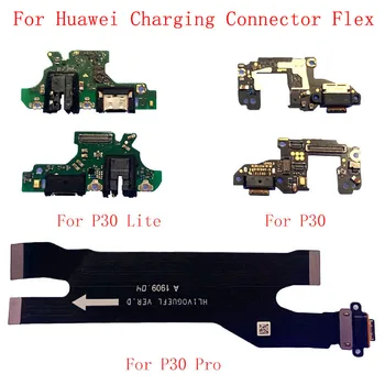 USB şarj Portu Konektörü Kurulu Parçaları USB Flex Kablo Huawei P30 P30Lite P30 Pro Mikrofon Mikrofon Onarım Bölümü