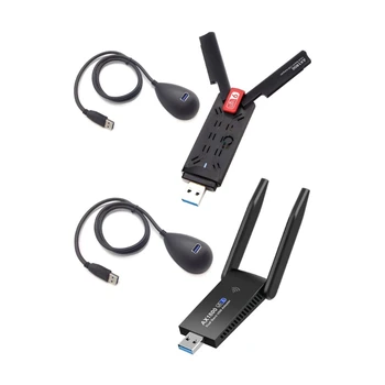 WiFi 6 USB3. 0 Adaptörü AX1800 Çift Bantlı 2.4/5GHz Kart USB Dongle Wi-Fi6 USB Antenler AX1800H PC Laptop İçin HXBE
