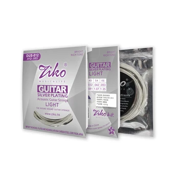 ZIKO DUS-012 Akustik Gitar Dizeleri Altıgen Çelik Çekirdek Gümüş Kaplama Yara Guitarra Dizeleri Halk Gitar Parçaları ve Aksesuarları