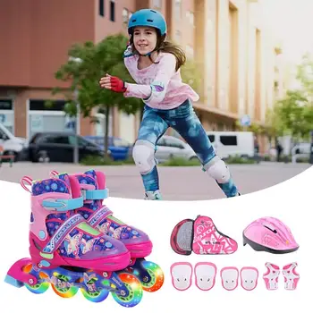 Çocuk Paten Sağlam Ayarlanabilir Güvenli Yürümeye Başlayan Ayakkabı Kullanımlık Yürümeye Başlayan Paten Ayakkabı Çok Fonksiyonlu Light Up Tekerlekler